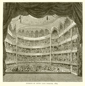 A Drury Lane Színház belseje, 1804 alkotó: English School