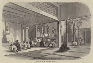 Egy japán templom belseje (metszet) alkotó: English School