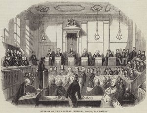 A Központi Büntetőbíróság belseje, Old Bailey (metszet) alkotó: English School