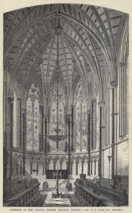 A kápolna belseje, Exeter College, Oxford (metszet) alkotó: English School