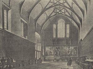 A terem belseje, 1816 (mélynyomás) alkotó: English School