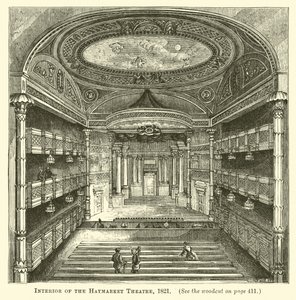 A Haymarket Színház belső tere, 1821 alkotó: English School
