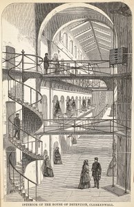 A Börtönház belseje, Clerkenwell, illusztráció a londoni bűnügyi börtönökből és Henry Mayhew és John Binny jelenetei a börtönéletből, pub. 1862 alkotó: English School