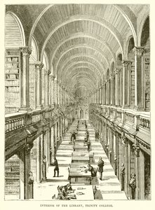A Trinity College könyvtárának belseje alkotó: English School
