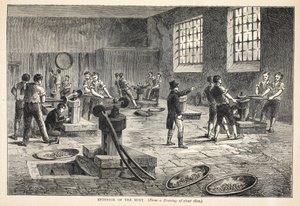 A pénzverde belseje, 1820 körüli rajzból alkotó: English School