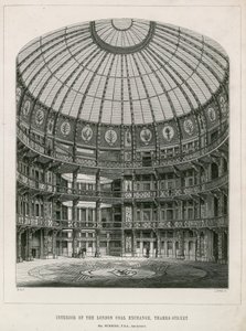 Az új széntőzsde belseje, Thames Street alkotó: English School