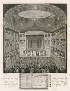 A New Theatre Royal belseje, Haymarket, London alkotó: English School