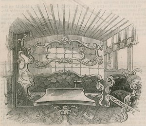 A királyi vasúti kocsi belseje alkotó: English School