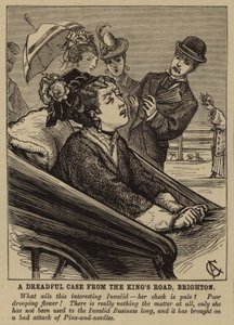 Érvénytelen nő tű- és tűrohamot szenvedett Brightonban (metszet) alkotó: English School