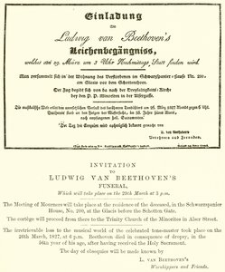 Meghívó Beethoven temetésére alkotó: English School