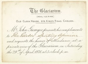 Meghívás a Glaciariumba 1876-ban. alkotó: English School
