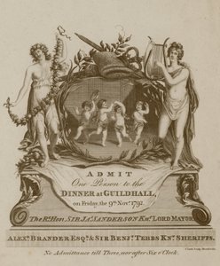 Meghívás egy bankettre a londoni Guildhallban, 1792. november 9-én alkotó: English School