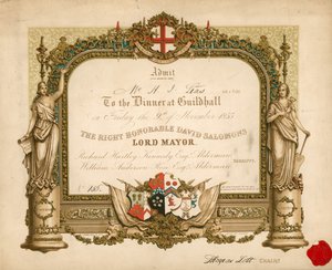 Meghívás egy bankettre a londoni Guildhallban, 1855. november 9-én alkotó: English School
