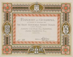 Meghívás egy bankettre a londoni Guildhallban, 1869. november 9-én alkotó: English School