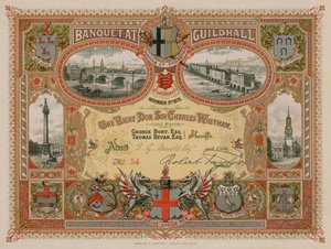 Meghívás egy bankettre a londoni Guildhallban, 1878. november 9-én alkotó: English School