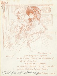 Meghívó Charles Conder munkáiból rendezett kiállításra alkotó: English School