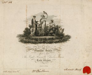 Meghívó a Lord Mayors vacsorájára a Mansion House-ban, London, 1809. április 3. alkotó: English School