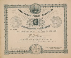 Meghívó a Penny Postage Jubileumi ünnepségre alkotó: English School
