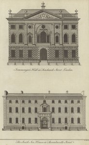 Ironmongers Hall, Fenchurch Street és a South Sea House, Threadneedle Street, London alkotó: English School