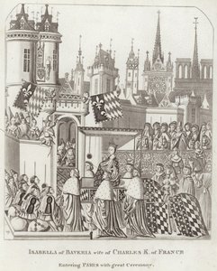 Baveriai Izabella, a francia Charles K. felesége, aki nagy szertartással belép Párizsba alkotó: English School
