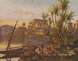 Philae szigete, Egyiptom (színes litográfia) alkotó: English School