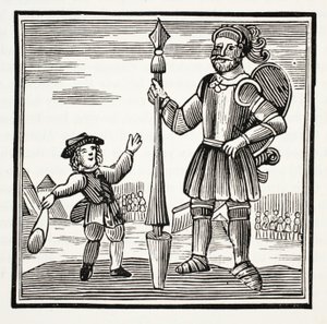 Jack és az óriás, illusztráció a Chap-books of the Eighteenth Century-ből, John Ashton, pub. 1882 alkotó: English School