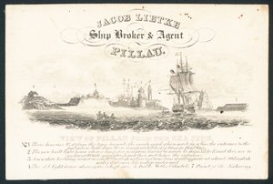 Jacob Lietke, hajóközvetítő és ügynök, kereskedelmi kártya alkotó: English School