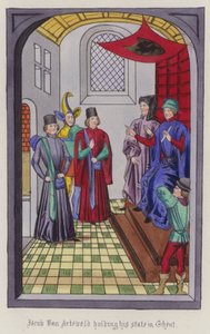 Jacob Von Artaveld államát tartja Gentben (színes metszet) alkotó: English School