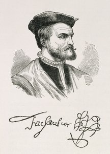 Jacques Cartier (1491-1557) illusztrációja az „Amerika narratív és kritikai története” IV. kötetéből, 1886 alkotó: English School
