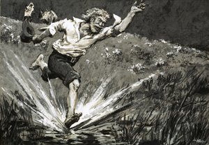 James Bruce a szerinte a Kék-Nílus felé rohant alkotó: English School