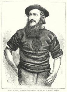 James Parsons, a Royal Humane Society főfelügyelő-helyettese (metszet) alkotó: English School