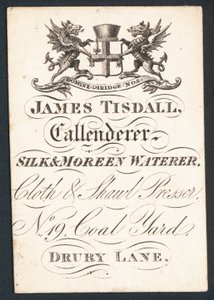 James Tisdall, Callenderer, Selyem és Moreen Waterer, kereskedelmi kártya alkotó: English School
