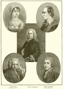 Szereplők: Jane Austen, Laurence Stern, Samuel Richardson, Oliver Goldsmith, Tobias Smollett alkotó: English School