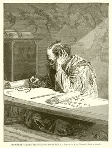 Japán Scribe könyvtekercset készít alkotó: English School