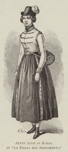 Jenny Lind Maria szerepében, "Az ezred lánya" (metszet) alkotó: English School