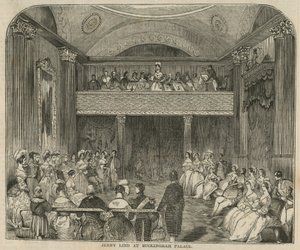 Jenny Lind a Buckingham-palotában alkotó: English School