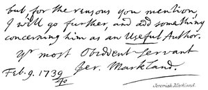Jeremiah Markland alkotó: English School