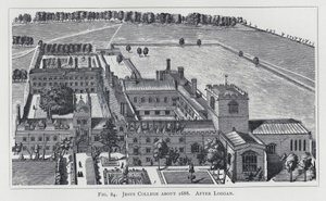 Jesus College 1688 körül, Loggan után (metszet) alkotó: English School