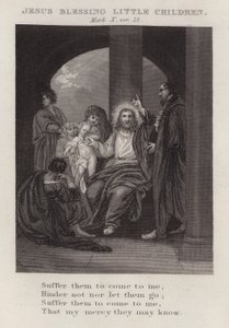 Jézus kisgyermekeket áld, X. Márk, 15. év (metszet) alkotó: English School