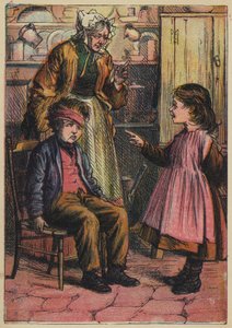 Jill játszik szegény Jackkel (színes litográfia) alkotó: English School