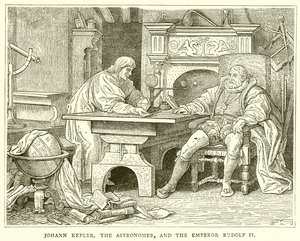 Johann Kepler csillagász és Rudolf császár II alkotó: English School