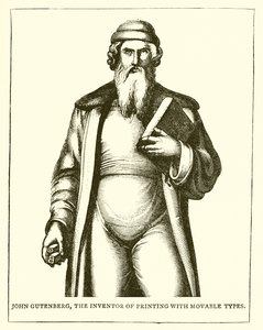 John Gutenberg, a mozgatható betűkkel történő nyomtatás feltalálója alkotó: English School