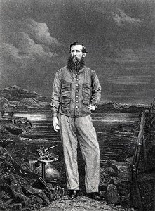 John Hanning Speke, „Journal of the Discovery of the Nílus forrás” című könyvének előlapja, 1863-ban jelent meg (metszet) (f/w fotó) alkotó: English School