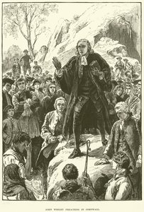 John Wesley, prédikál Cornwallban (metszet) alkotó: English School