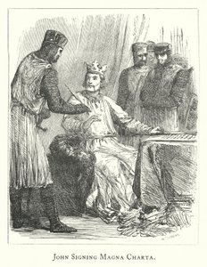 John aláírta a Magna Chartát (metszet) alkotó: English School