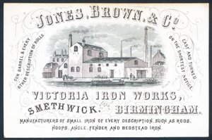 Jones, Brown & Co, Victoria Iron Works, kereskedelmi kártya alkotó: English School