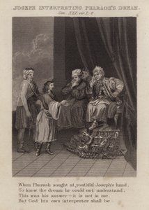 József értelmezi a fáraó álmát, Genesis XLI, ver 1-8 (metszet) alkotó: English School