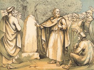 Józsué búcsúbeszéde az izraelitákhoz (színes metszet) alkotó: English School