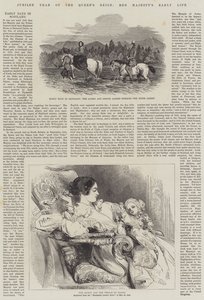 A királynő uralkodásának jubileumi éve, Őfelsége korai élete (metszet) alkotó: English School