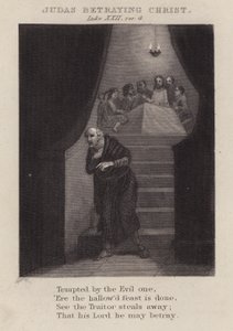 Júdás elárulja Krisztust, Lukács XXII, ver 4 (metszet) alkotó: English School